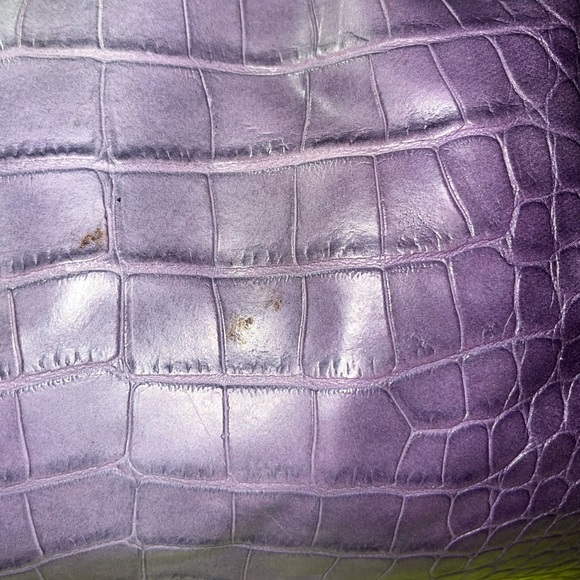 Vintage Nine West Purple Croc Style Leather Bag - Picture 8 of 8